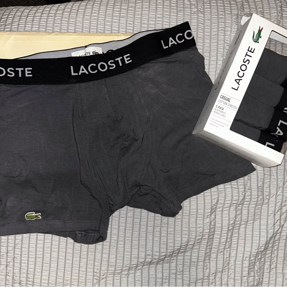 Lacoste, it means Crocodile in French, I think… 5 Pack, Jack! Oui!